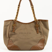 Shop the authentic Prada Beige Jacquard Shoulder Bag on Labellov.com !