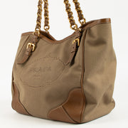 Shop the authentic Prada Beige Jacquard Shoulder Bag on Labellov.com !