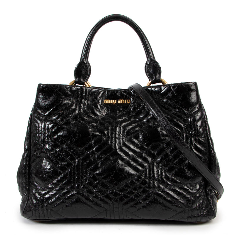 Miu Miu Vitello Shine Trapu Shoulder Bag