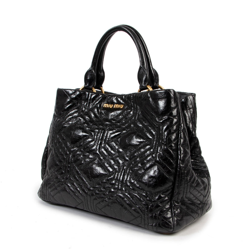 Miu Miu Vitello Shine Trapu Shoulder Bag