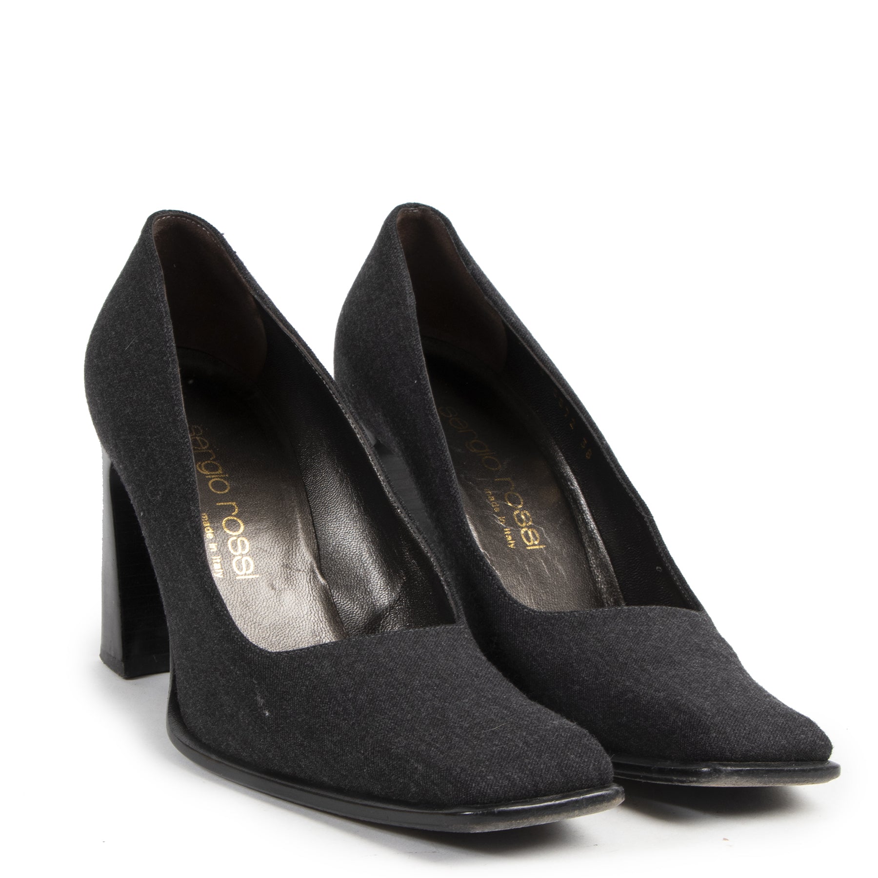 Authentic secondhand Sergio Rossi Black Pumps - Size 38 designer shoes fashion luxury vintage webshop safe secure online shopping