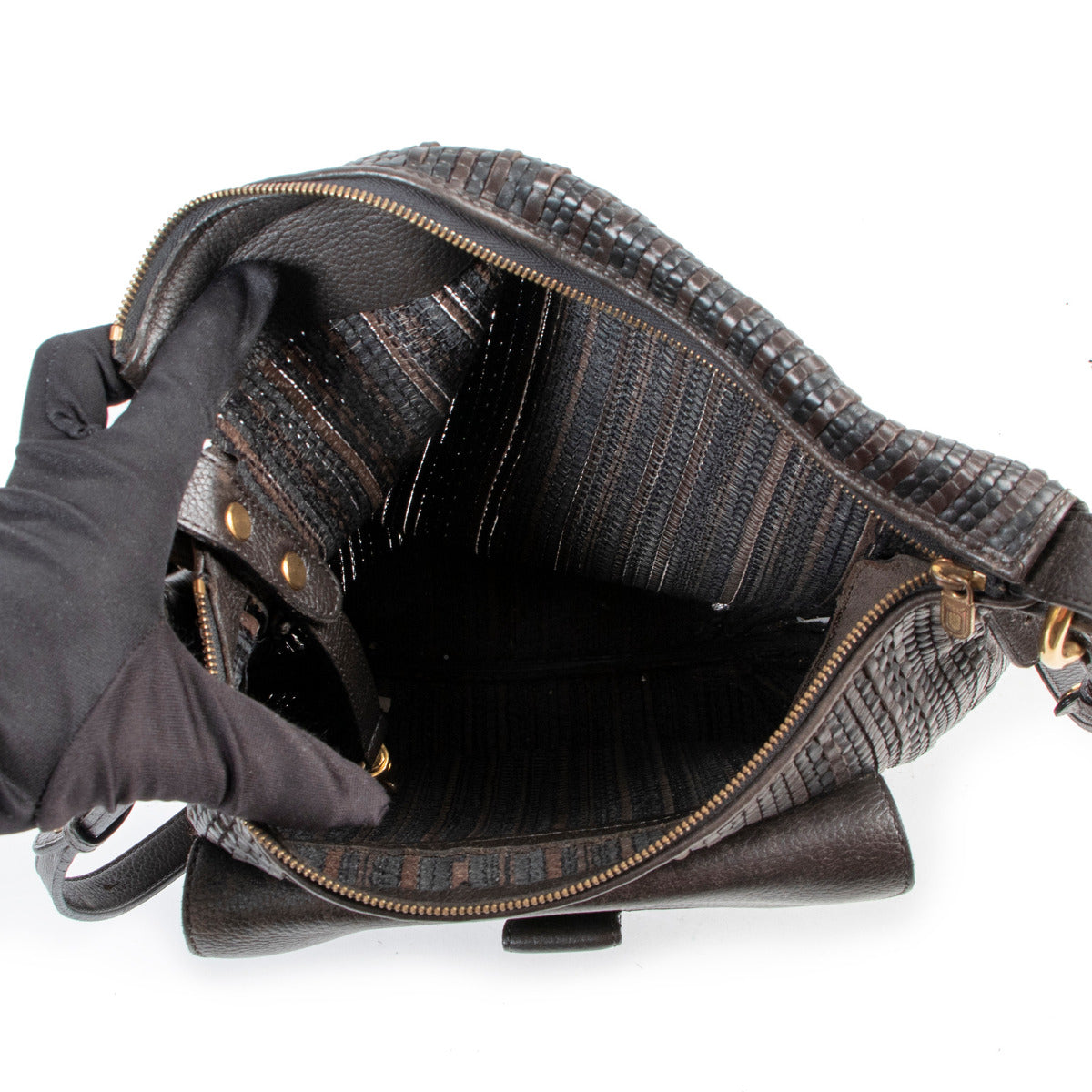 Sac bandoulière Delvaux en toile de cuir marron