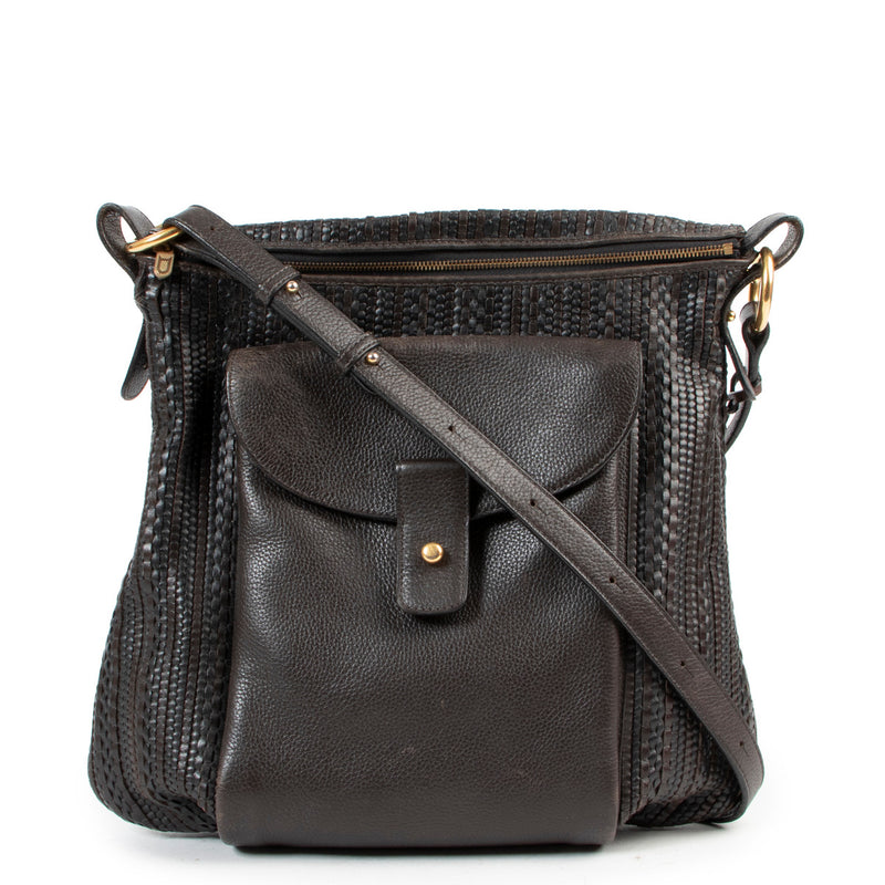 Delvaux Brown Toile de Cuir Shoulder Bag
