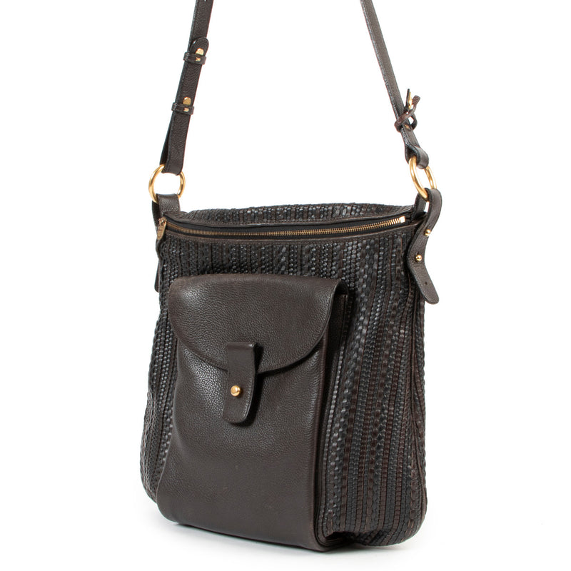 Delvaux Brown Toile de Cuir Shoulder Bag