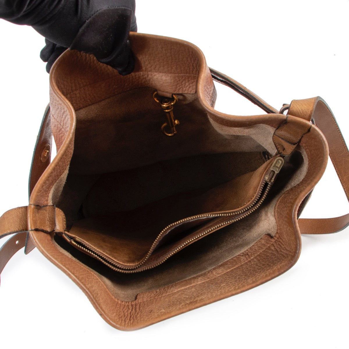 Delvaux Camel Leather Calicot Bucket Bag