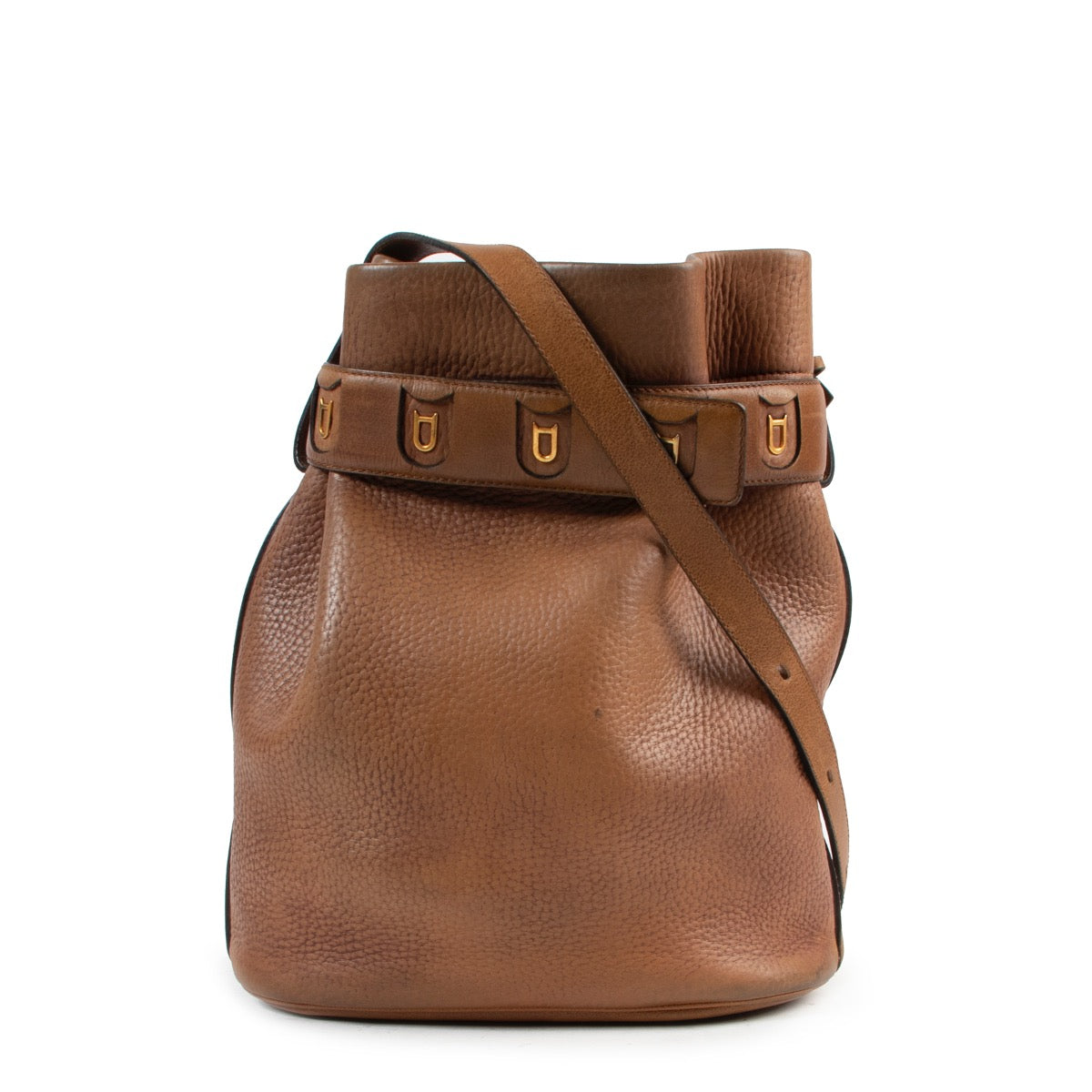Delvaux Camel Leather Calicot Bucket Bag