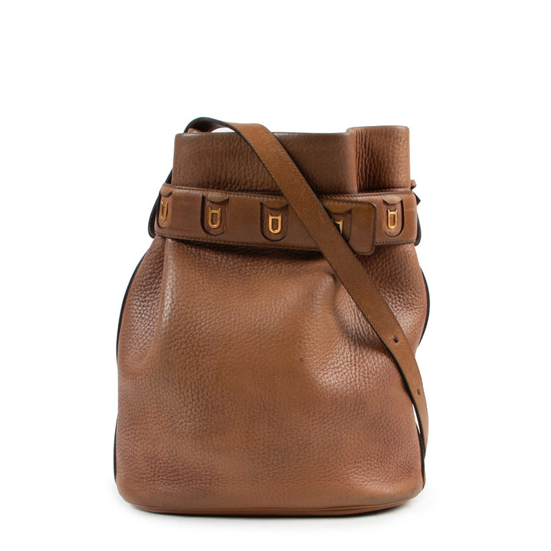 Delvaux Camel Leather Calicot Bucket Bag