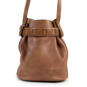 acheter en ligne seconde main Delvaux Camel Leather Calicot Bucket Bag