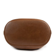 koop veilig online tegen de beste prijs Delvaux Camel Leather Calicot Bucket Bag