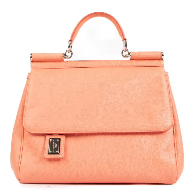 Shop 100% authentic Dolce & Gabbana Salmon Leather Top Handle on Labellov.com.