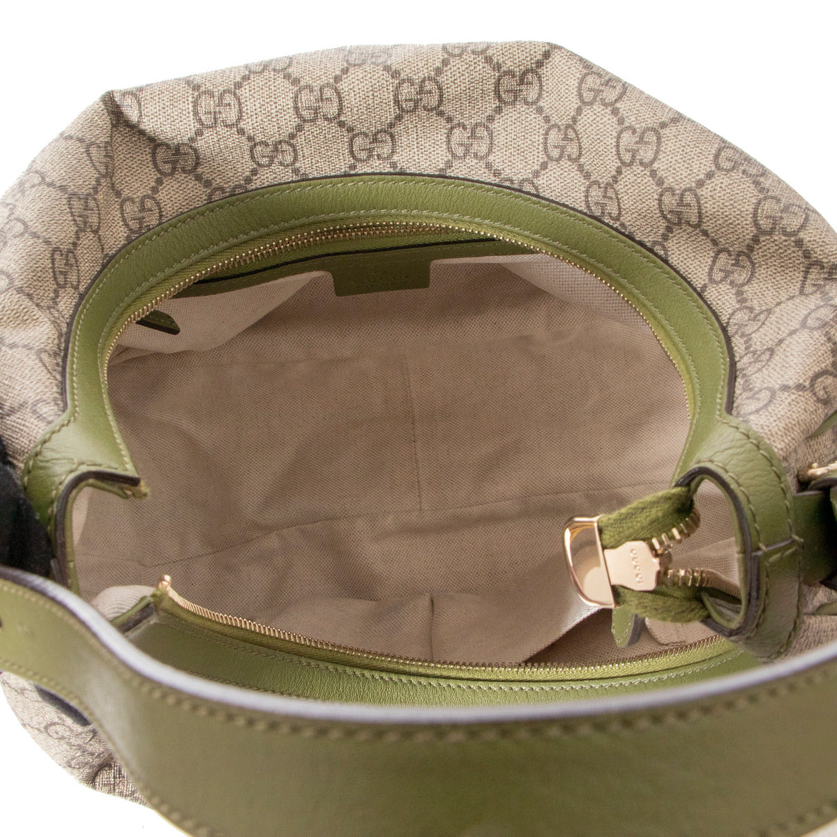 Gucci Supreme Monogram Green Shoulder Bag