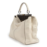 Authentic secondhand Fendi White Leather Peekaboo Bag designer bags fashion luxury vintage webshop safe secure online shopping