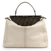 Authentic secondhand Fendi White Leather Peekaboo Bag designer bags fashion luxury vintage webshop safe secure online shopping