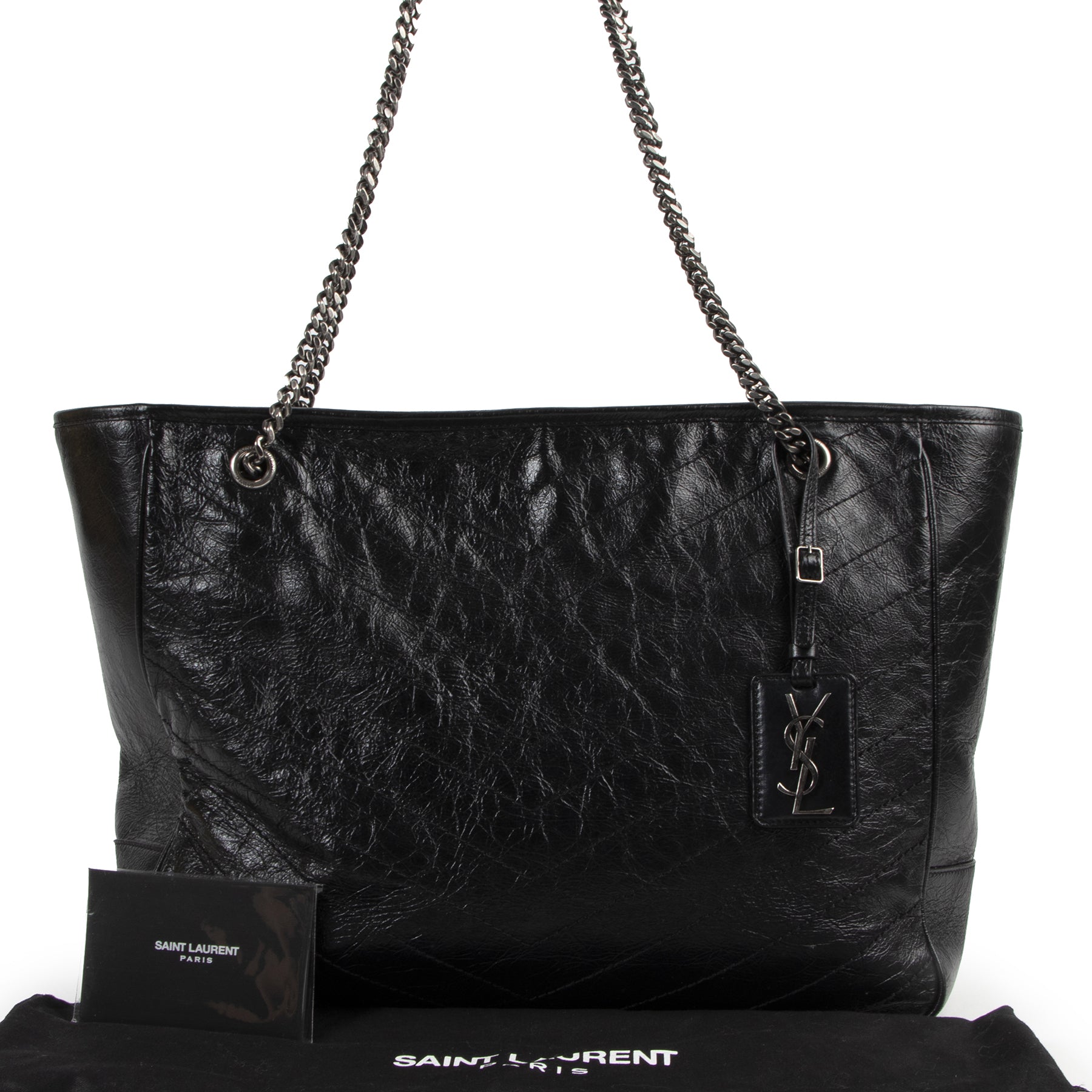 Saint Laurent Black Niki Quilted Leather Tote Bag