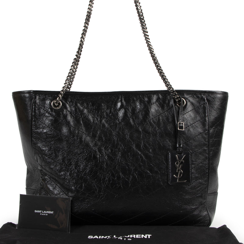 Saint Laurent Black Niki Quilted Leather Tote Bag
