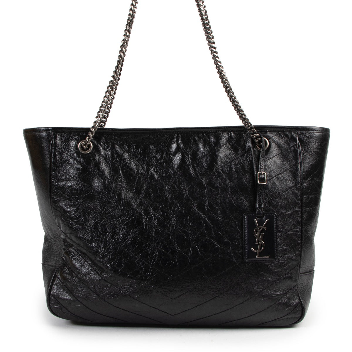 Shop safe online 100% authentic second hand Saint Laurent Black Niki Quilted Leather Tote Bag in very good condition at Labellov in Antwerp.