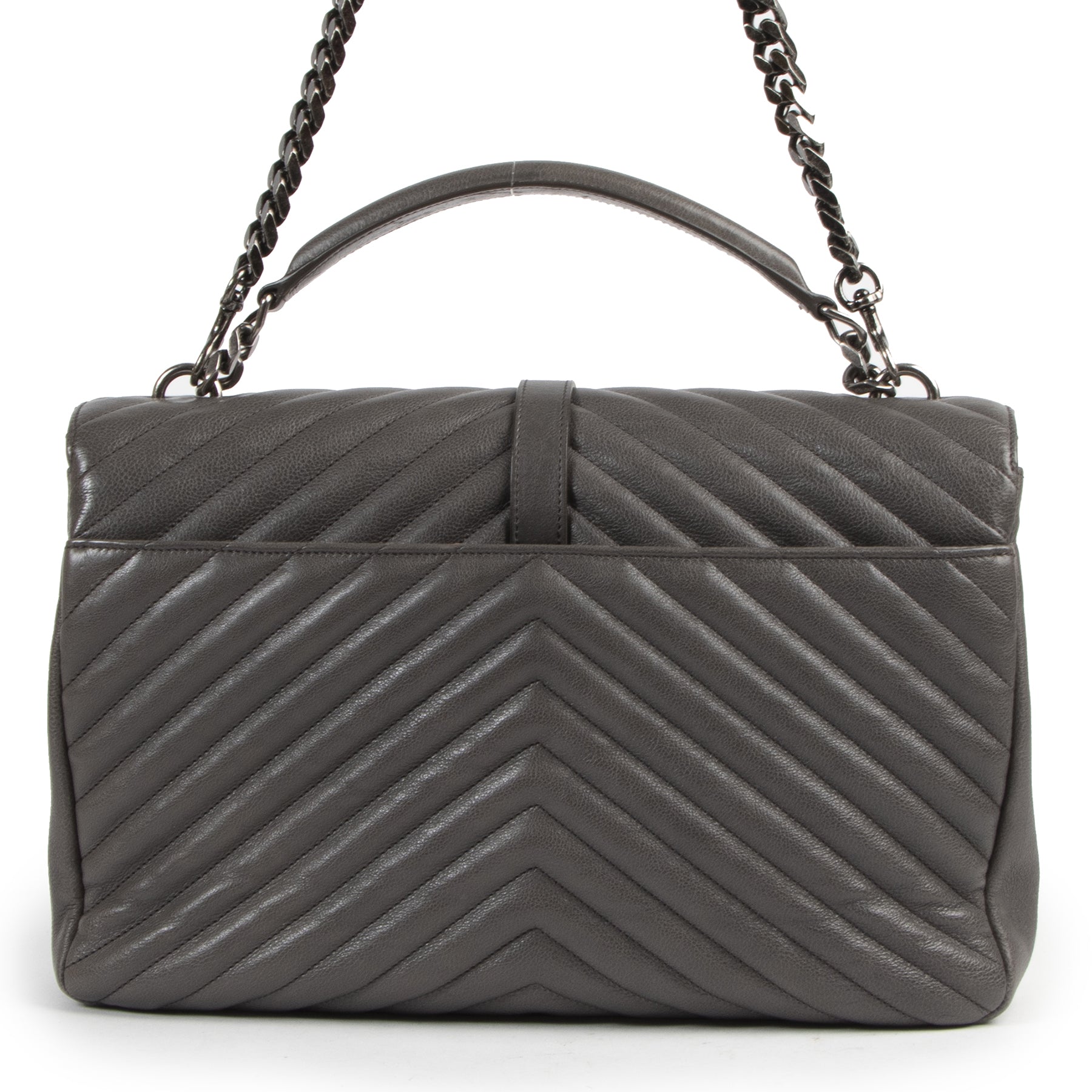 Saint Laurent Grey Leather College Bag for the best price at Labellov