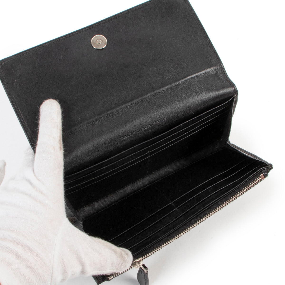 Balenciaga Black Patent Leather City Wallet