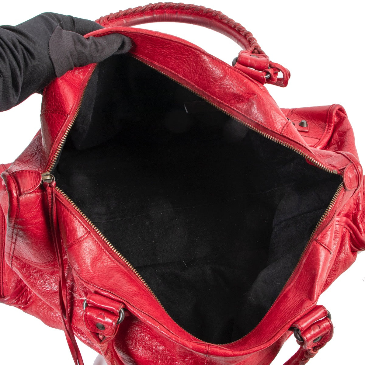 Balenciaga Red Agneau Classic Work Bag