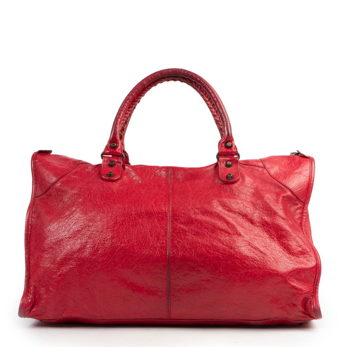 Balenciaga Red Agneau Classic Work Bag