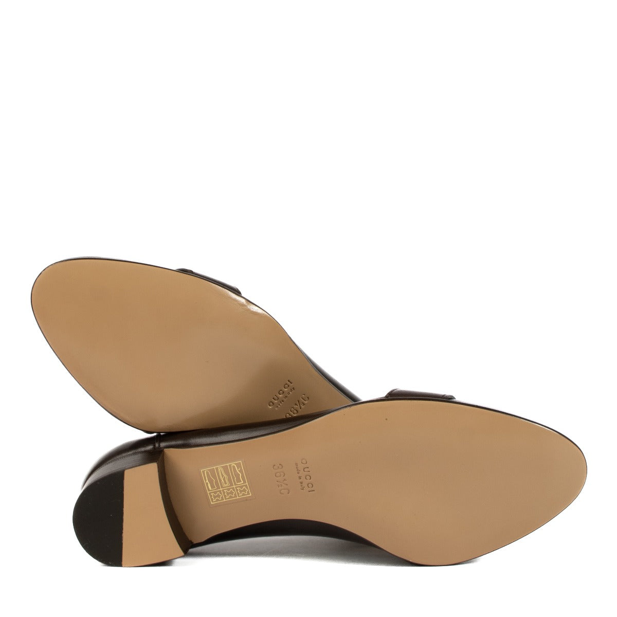 Gucci Brown Nappa Leather Loafer Flats - Size 36
