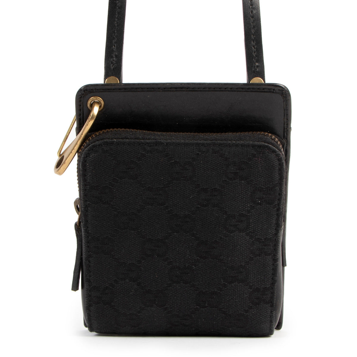 Gucci Black GG Canvas Mini Crossbody Bag