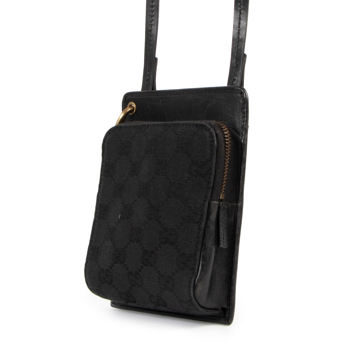 Gucci Black GG Canvas Mini Crossbody Bag