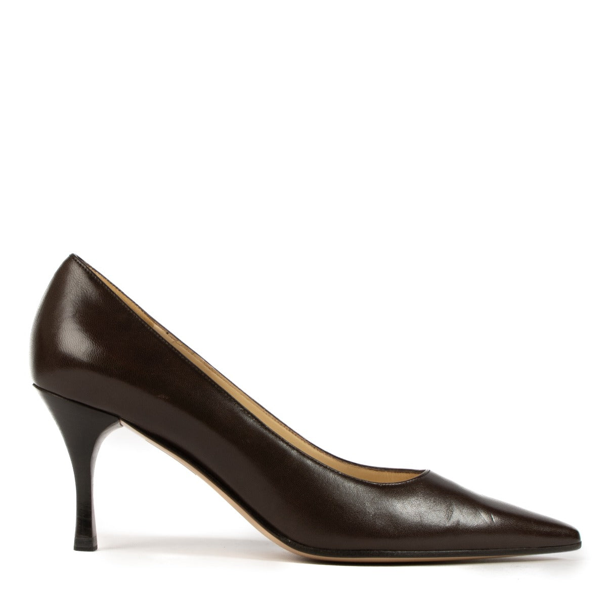 Gucci Vintage Brown Nappa Leather Pumps