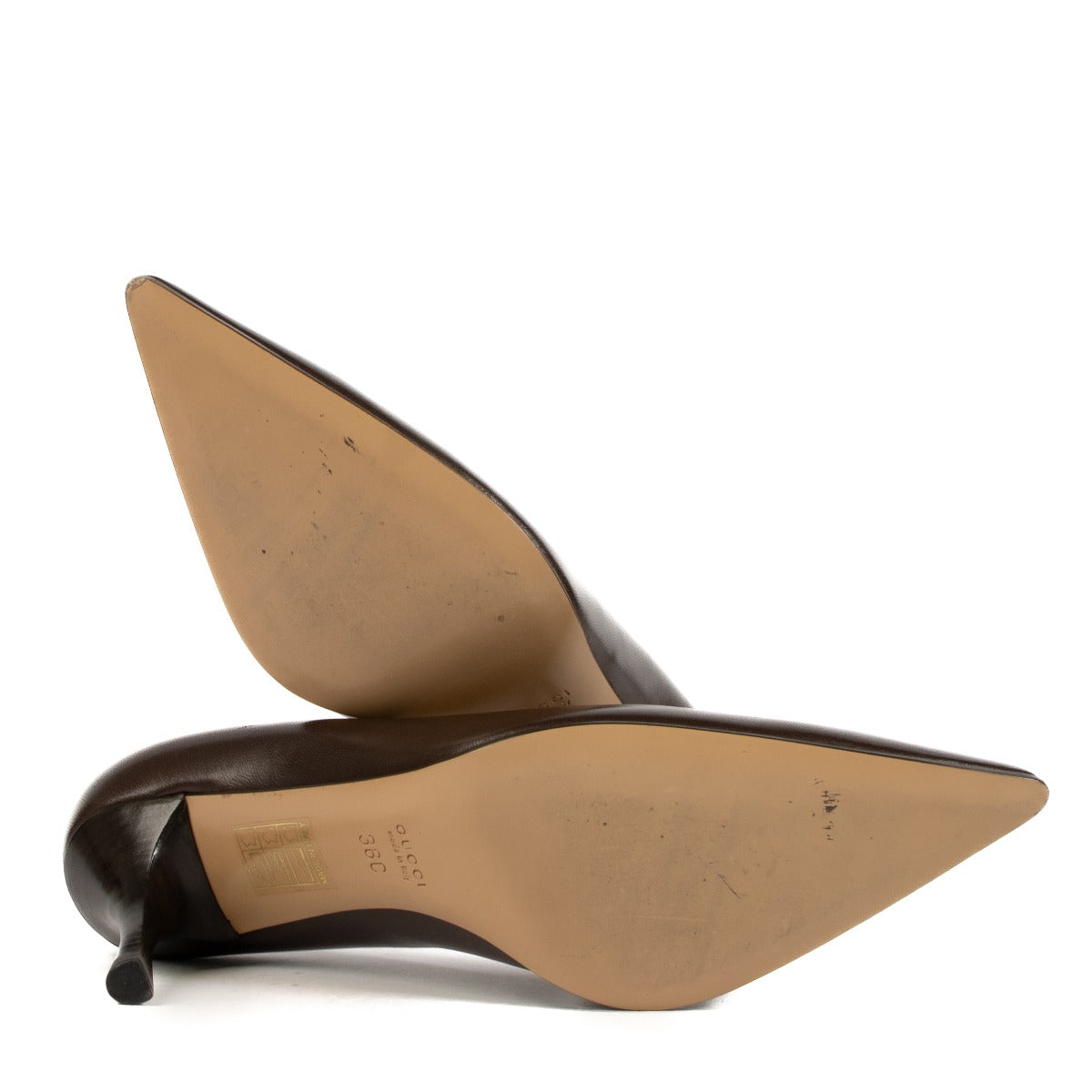 Gucci Vintage Brown Nappa Leather Pumps - Size 36