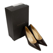 Gucci Vintage Brown Nappa Leather Pumps