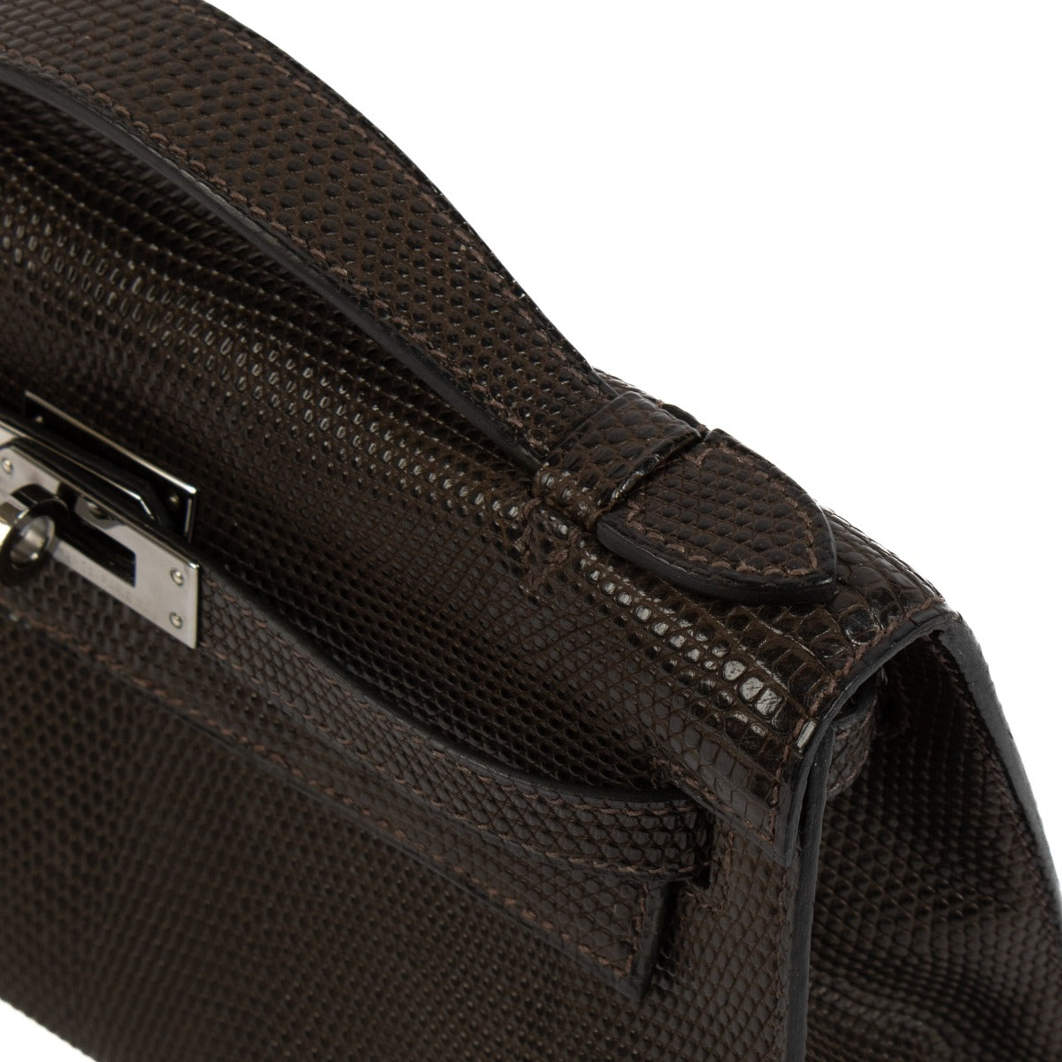 Hermès Kelly Mini Pochette Lézard Mat Cocoan RHW