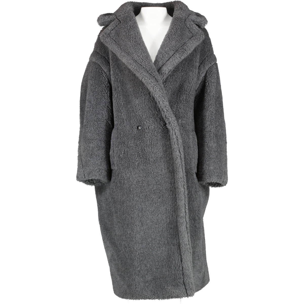 Buy an authentic second hand Max Mara Grey Medium Teddy Coat Size S at Labellov