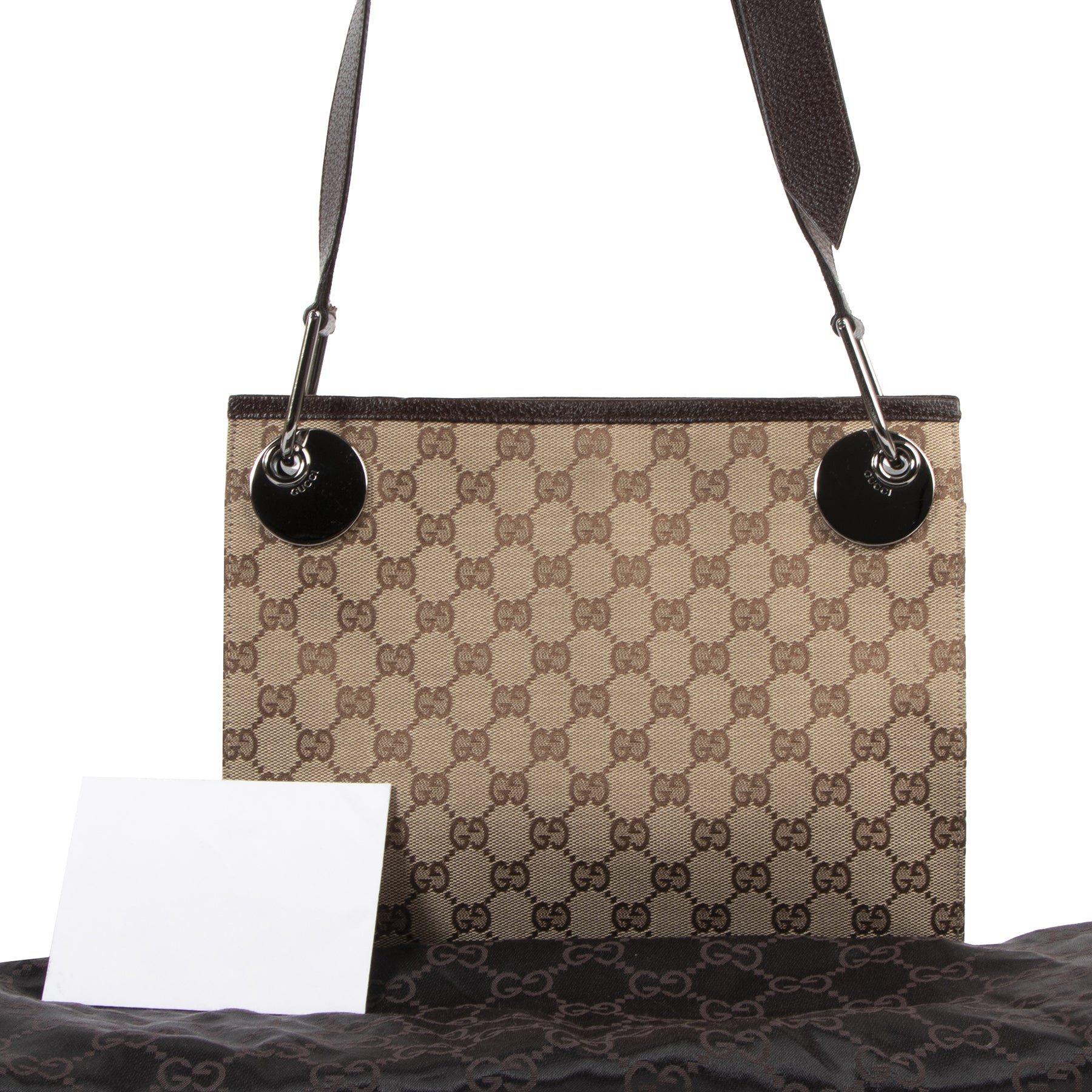 Authentieke Tweedehands Gucci Beige GG Canvas Messenger Crossbody Bag juiste prijs veilig online shoppen luxe merken webshop winkelen Antwerpen België mode fashion