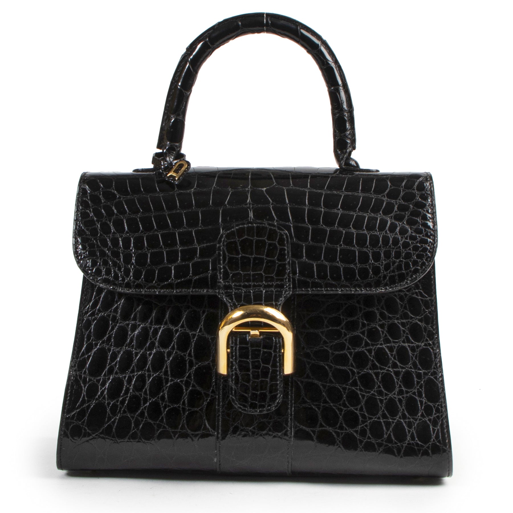 Delvaux Black Croco Brillant MM GHW pour le meilleur prix chez labellov à anvers belgique