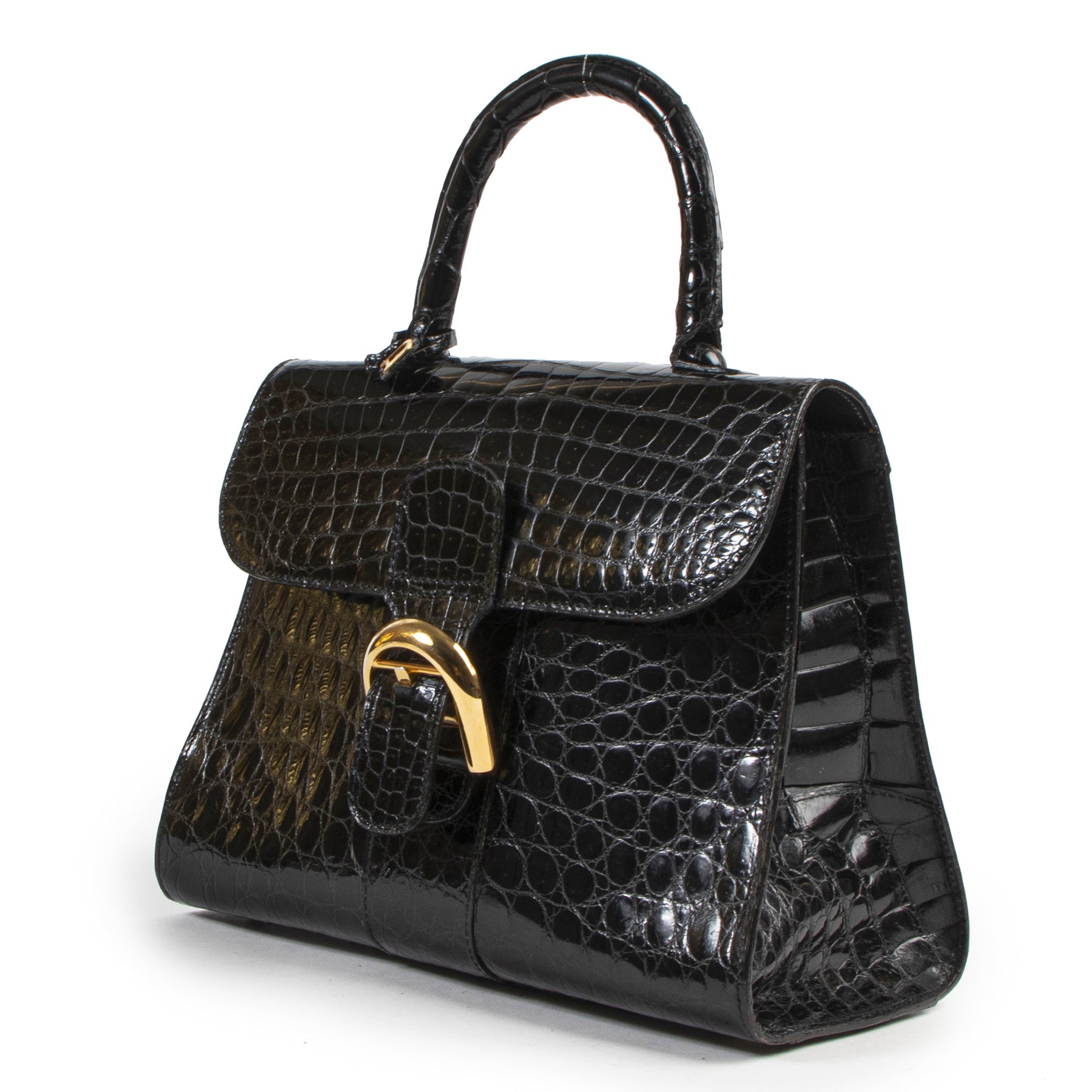 Delvaux Black Croco Brillant MM GHW pour le meilleur prix chez Lell