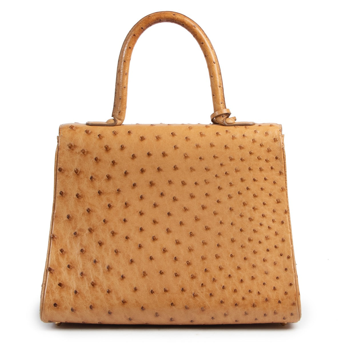 shop safe online your secondhand Delvaux ostrich Brillant top handle MM with strap and dustbin