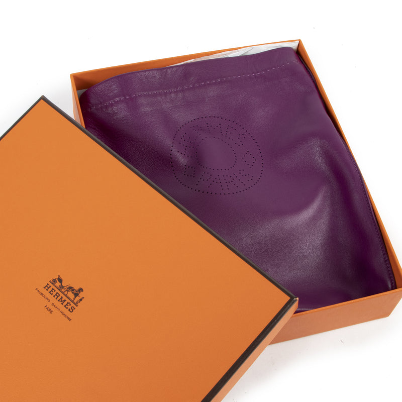 Authentic secondhand Hermès Purple Clou De Selle Leather Crossbody Bag designer bags fashion luxury vintage webshop safe secure online shopping