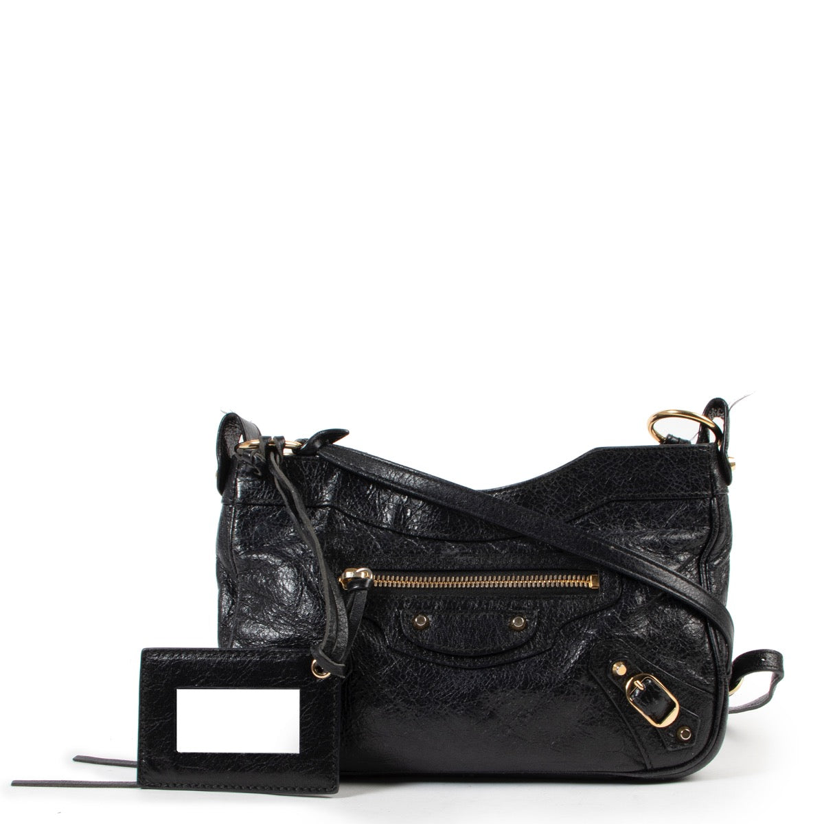 Preloved Balenciaga Black Leather Crossbody now for sale on Labellov Vintage website for designer goods