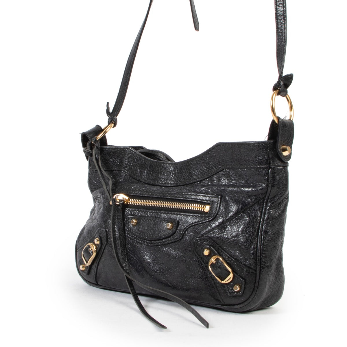 Preloved Balenciaga Black Leather Crossbody now for sale on Labellov Vintage website for designer goods