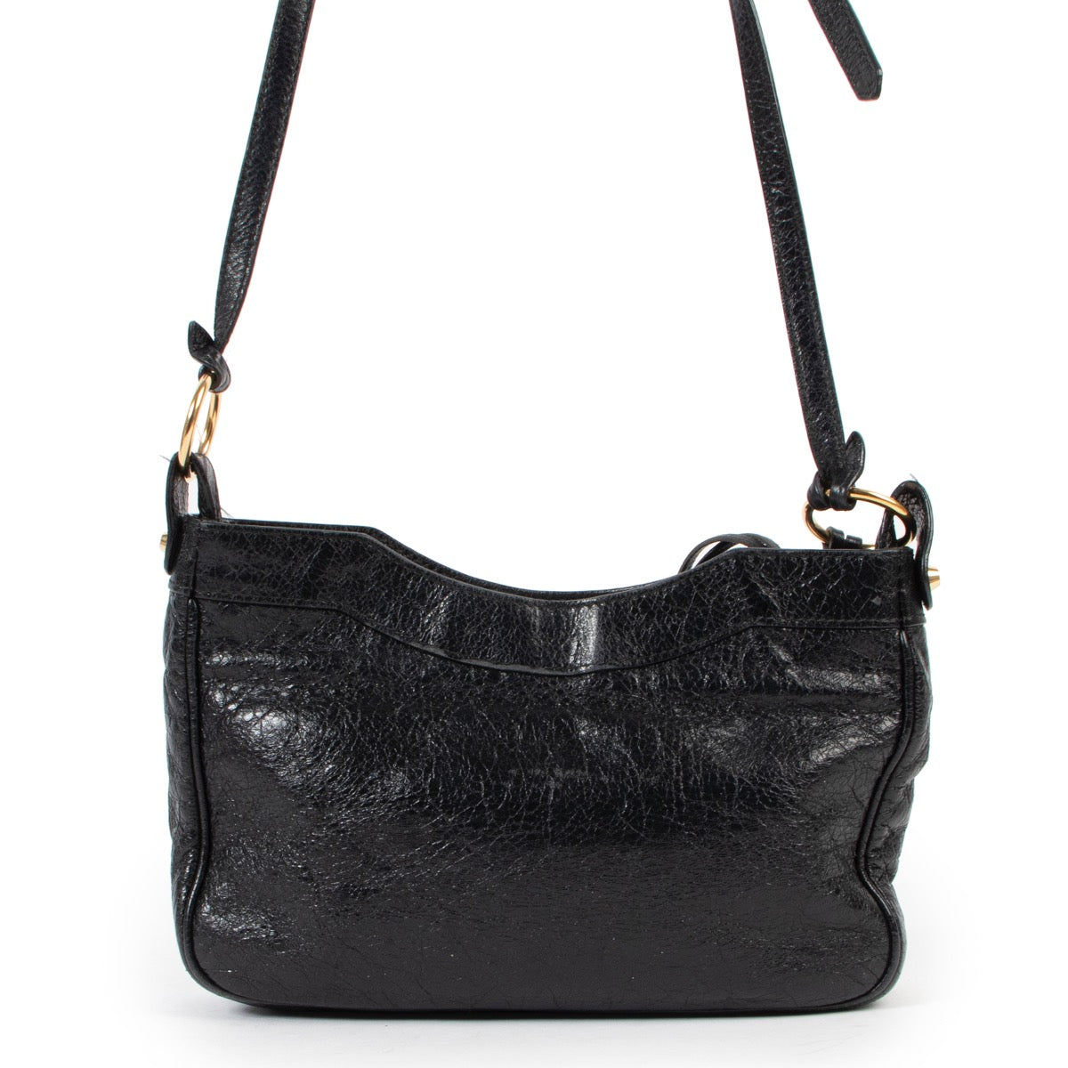 Preloved Balenciaga Black Leather Crossbody now for sale on Labellov Vintage website for designer goods