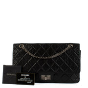Shop safe online at Labellov in Antwerp, Brussels and Knokke this 100% authentic second hand Chanel Black Aged Calfskin Large 2.55. Koop veilig online bij Labellov een authentieke tweedehands Chanel Black Aged Calfskin Large 2.55