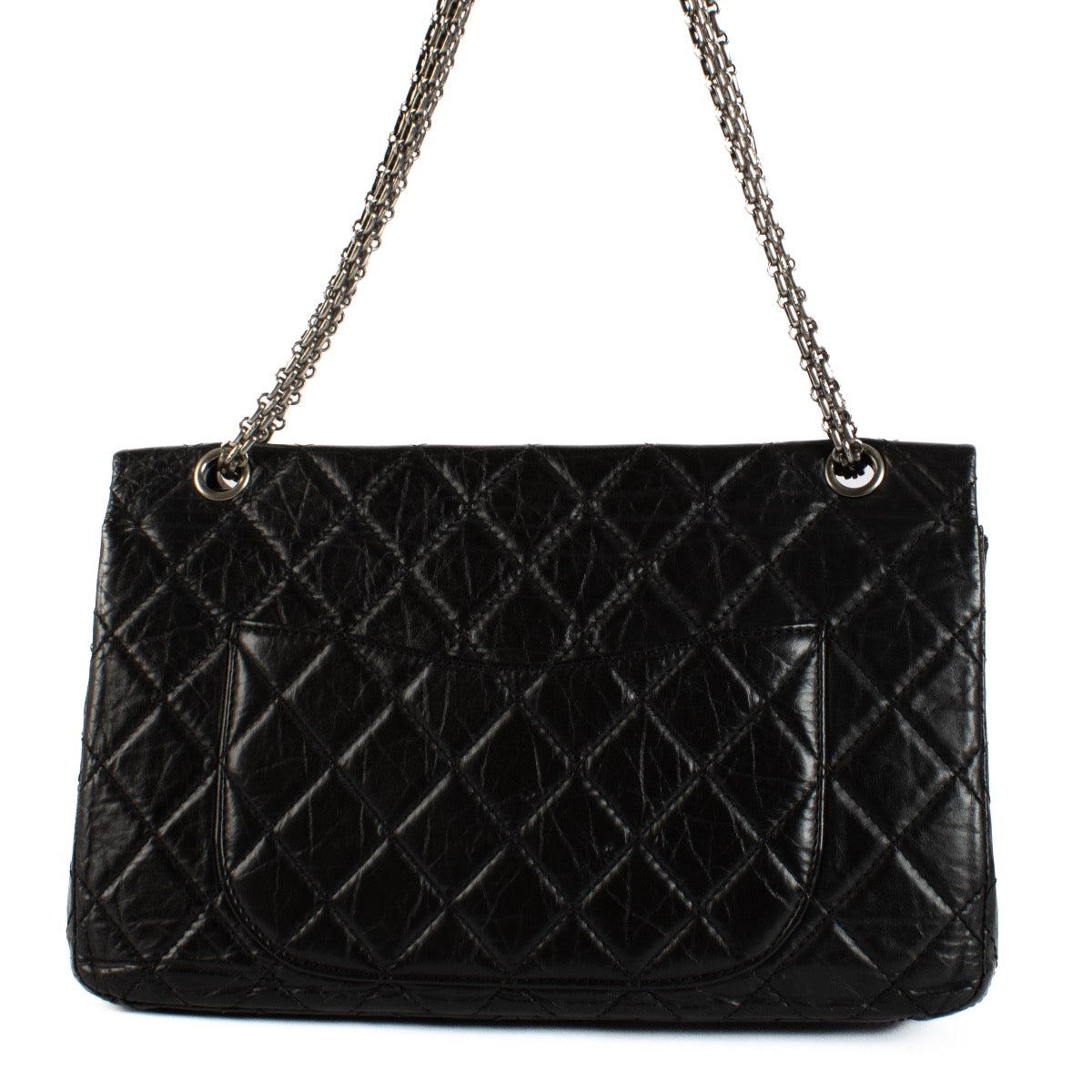 Shop safe online at Labellov in Antwerp, Brussels and Knokke this 100% authentic second hand Chanel Black Aged Calfskin Large 2.55. Koop veilig online bij Labellov een authentieke tweedehands Chanel Black Aged Calfskin Large 2.55