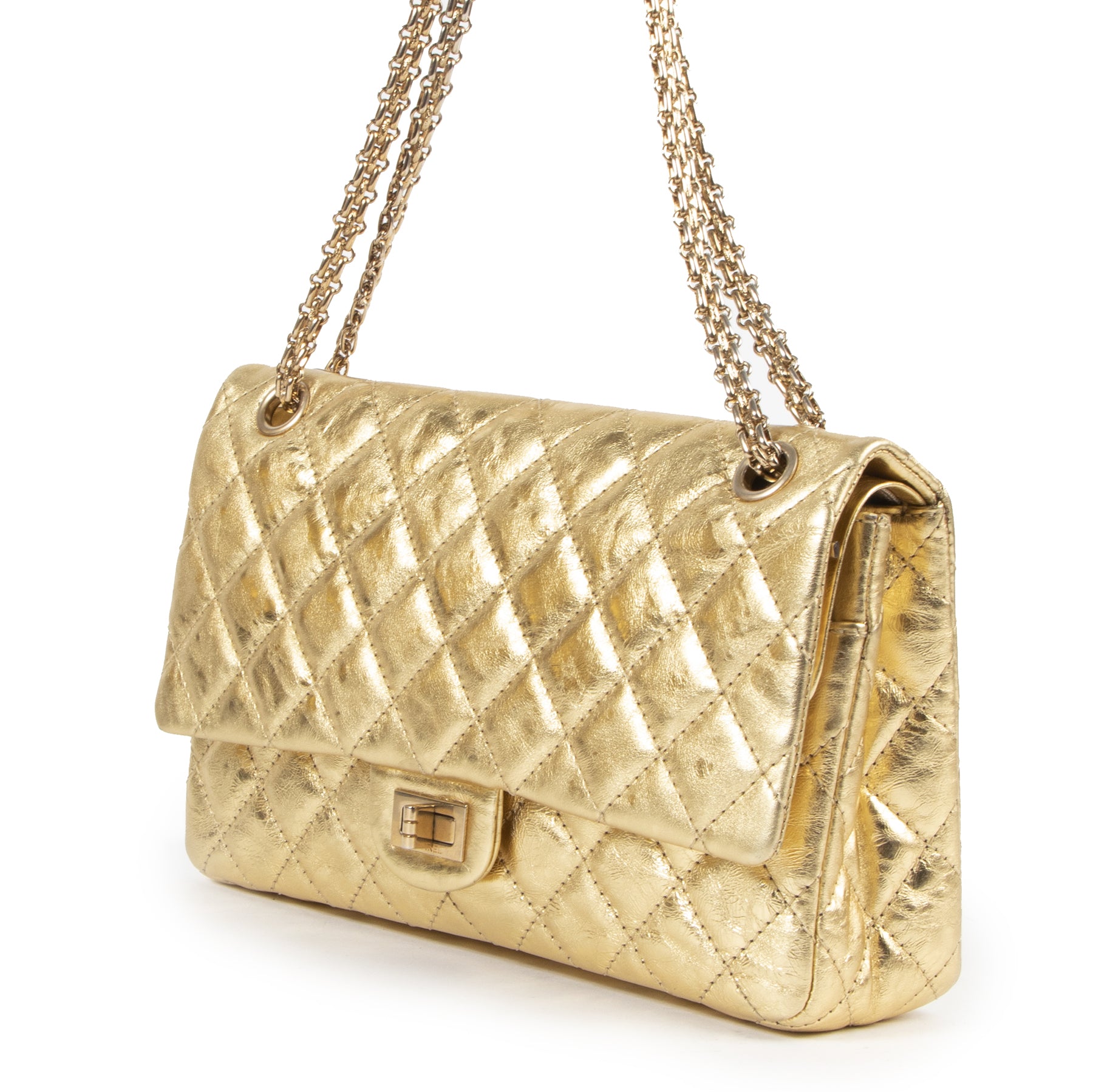 Chanel 2.55 Reissue 226 Gold Flap Bag aan de beste prijs bij Labellov tweedehands luxe