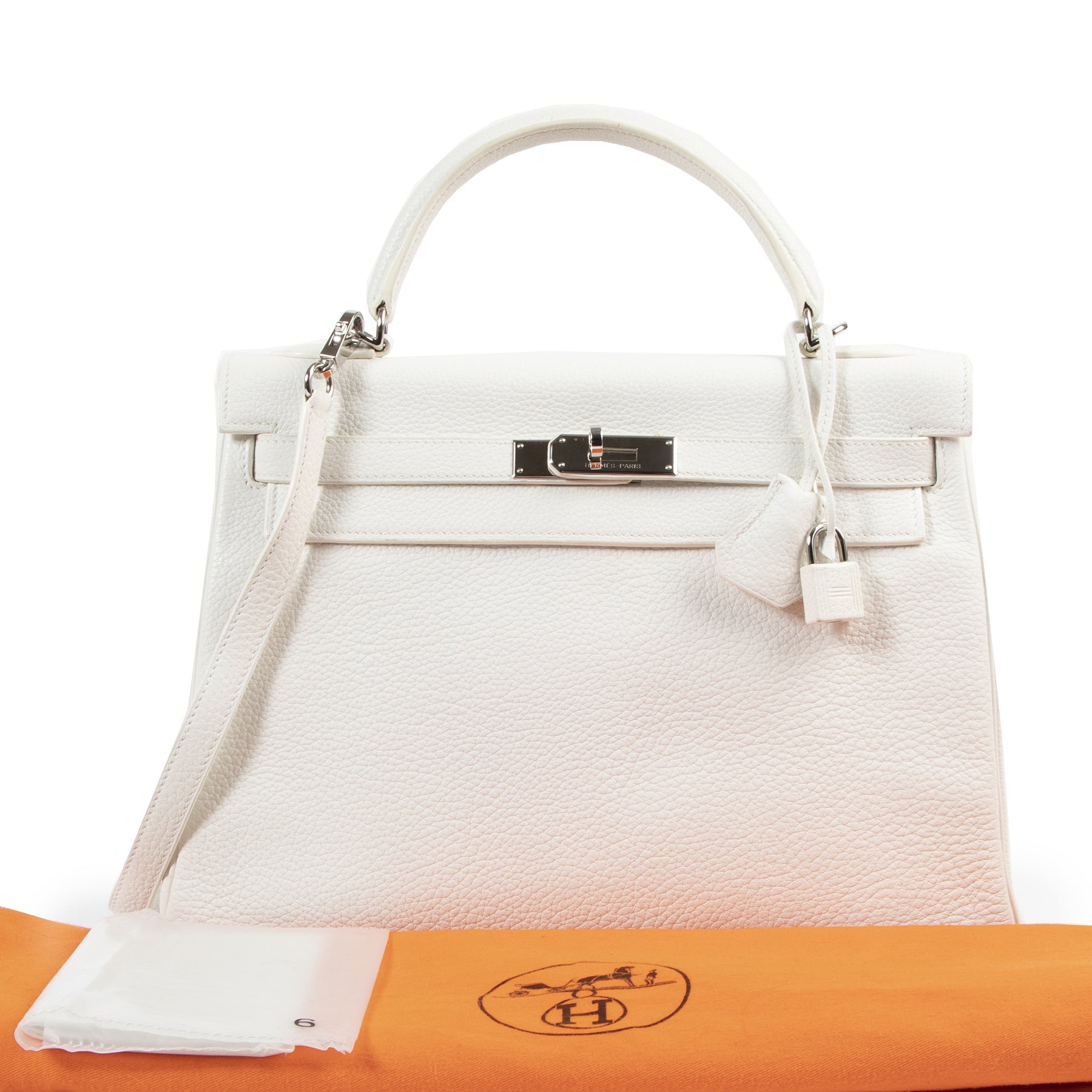 Authentieke Tweedehands Hermès Kelly 28 Blanc PHW juiste prijs veilig online shoppen luxe merken webshop winkelen Antwerpen België mode fashion