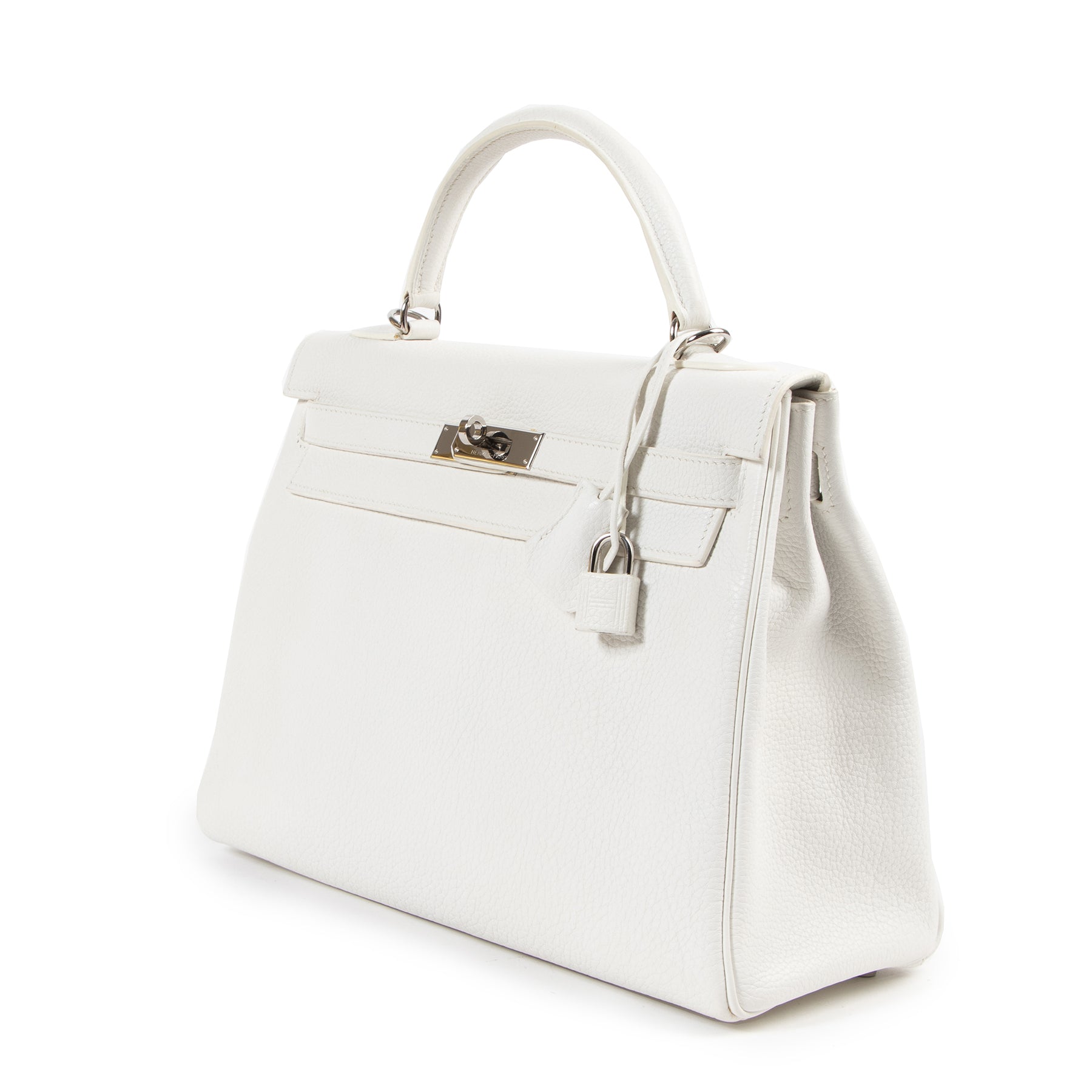 Authentic secondhand Hermès Kelly 28 Blanc PHW designer bags Hermès bag fashion luxury vintage webshop safe secure online shopping