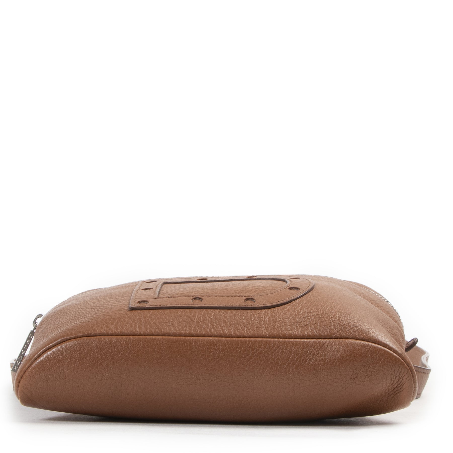 Authentieke Tweedehands Delvaux Cognac Leather Belt Bag juiste prijs veilig online shoppen luxe merken webshop winkelen Antwerpen België mode fashion