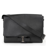 Delvaux Black Leather Contemporain Messenger Bag
