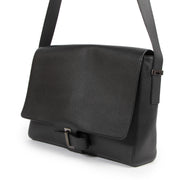 Delvaux Black Leather Contemporain Messenger Bag