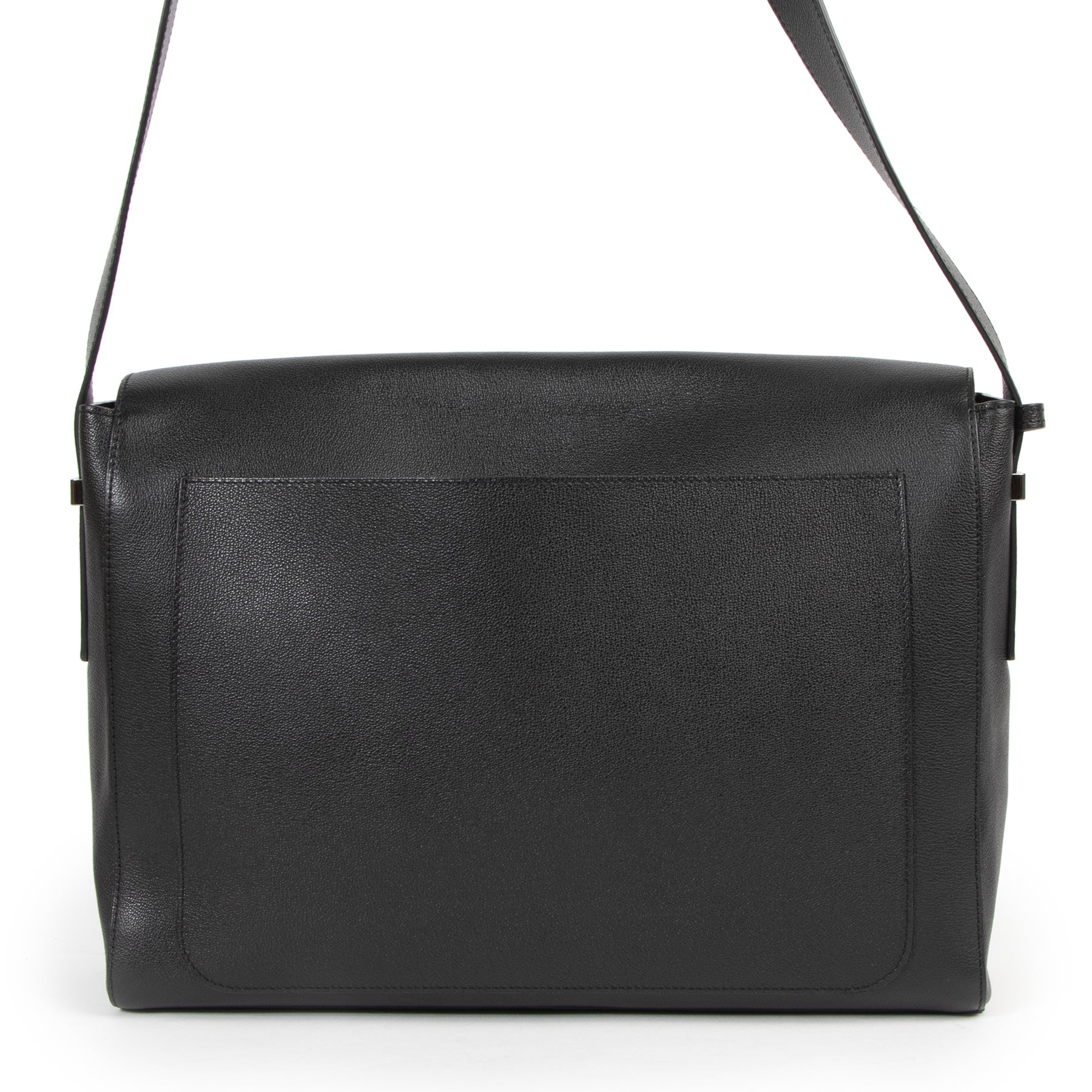 Delvaux Black Leather Contemporain Messenger Bag