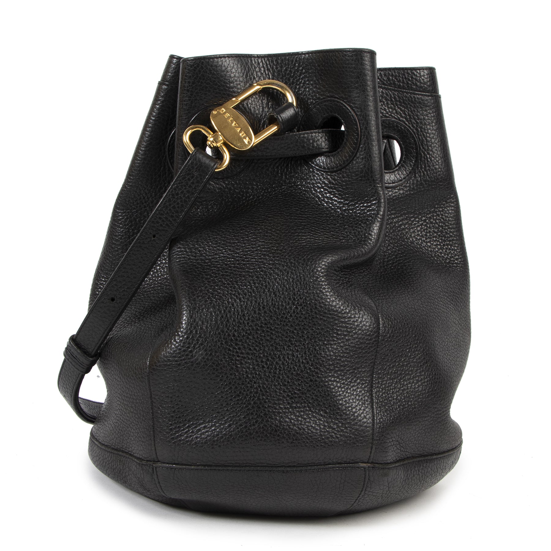 Delvaux Black Bucket Bag